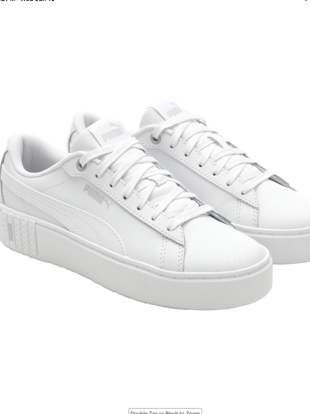 PUMA Ladies' Smash Platform Shoe White/White/White Size 7.5